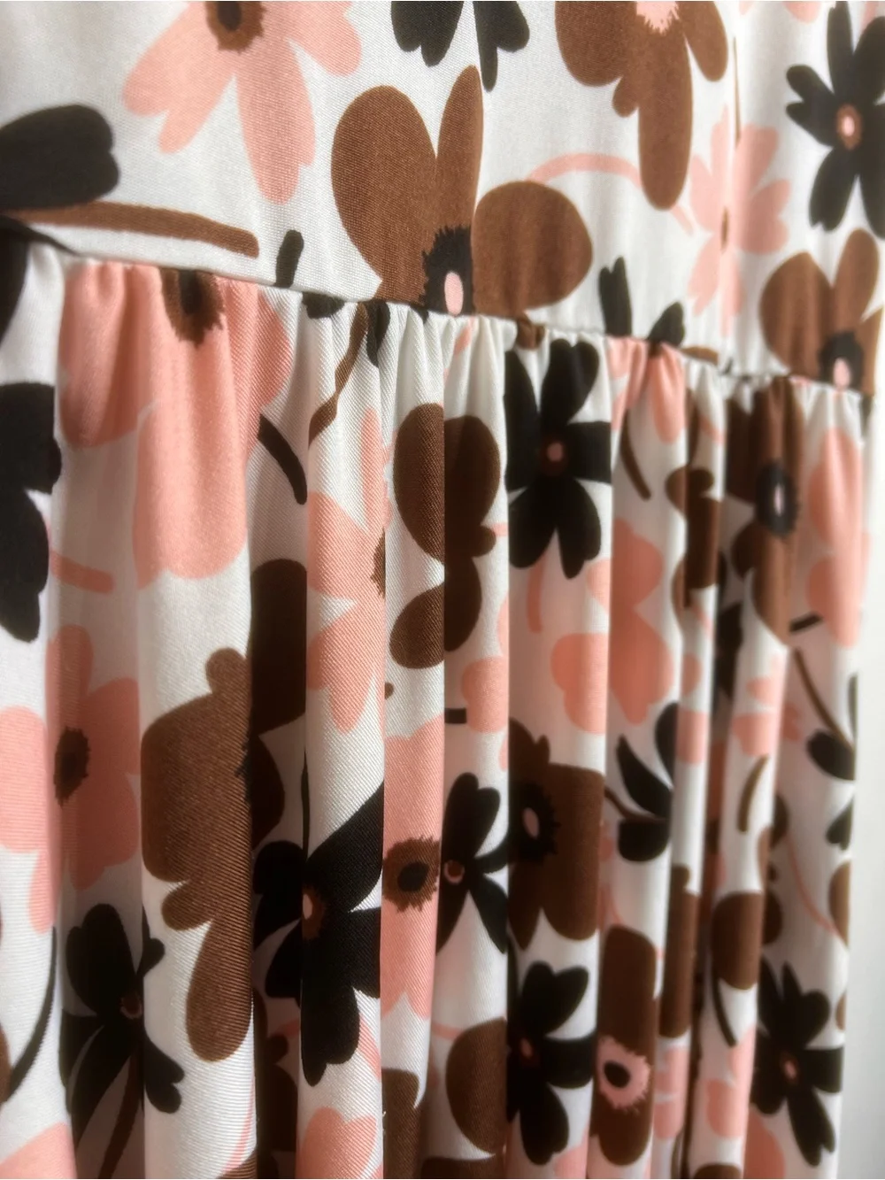 Dot Dot Smile Retro Flower Sleeveless Pink and Brown Tank Twirl Dress Size 8/10